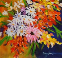 Ayesha Siddiqui, 24 x 24 Inch, Oil on Canvas, Floral Painting, AC-AYS-140